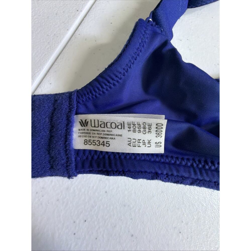 Wacoal 855345 Underwire inside job side support full T-Shirt Bra 36DDD blue - Picture 14 of 16